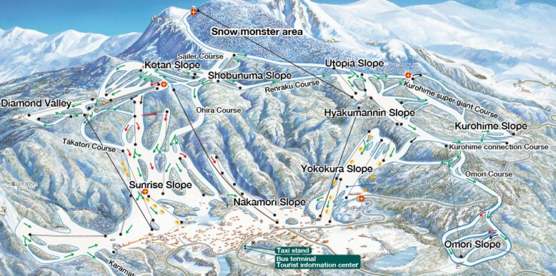 Zao Onsen Trail Map