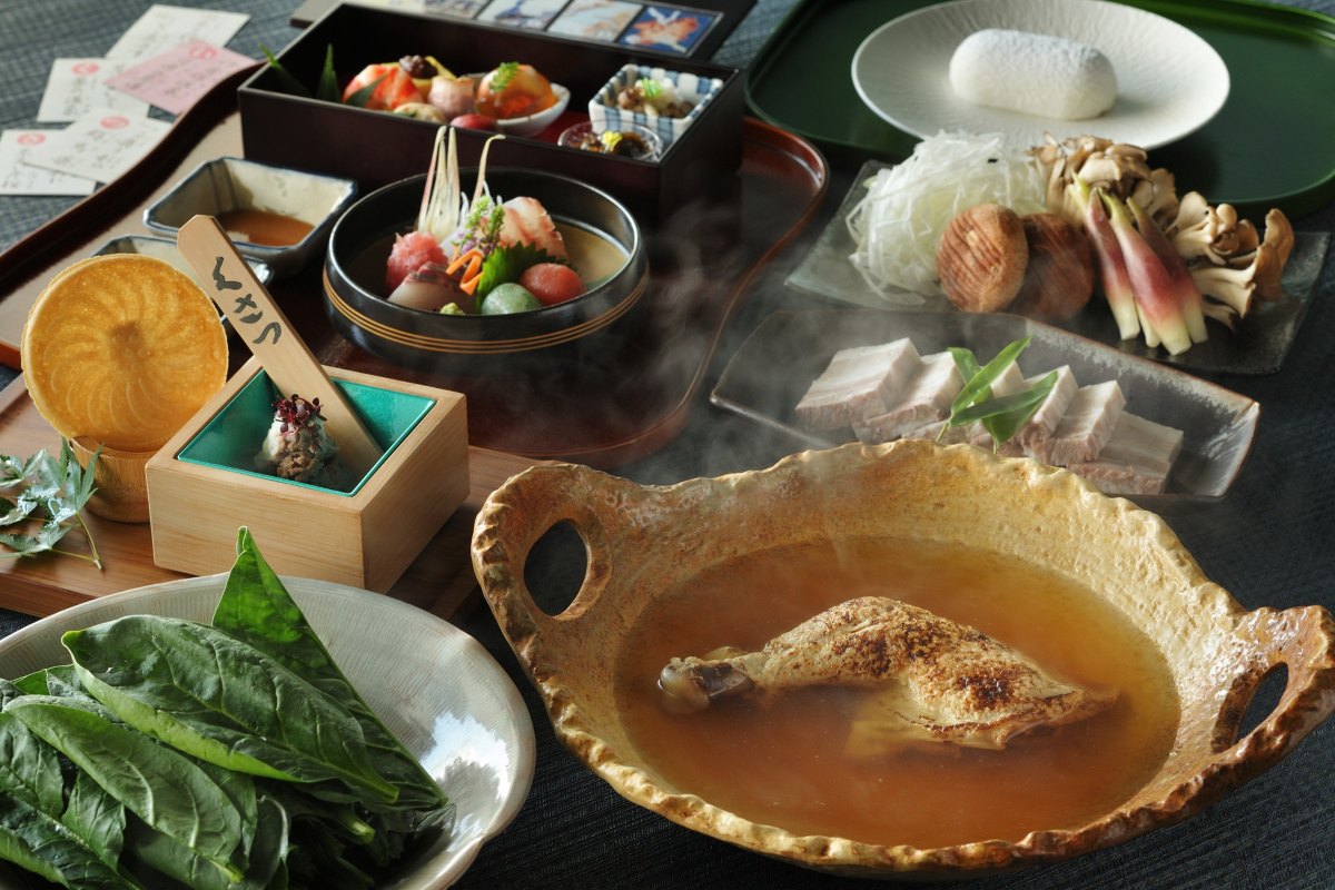 Joshu Joyo Nabe chicken hot pot at KAI Kusatsu